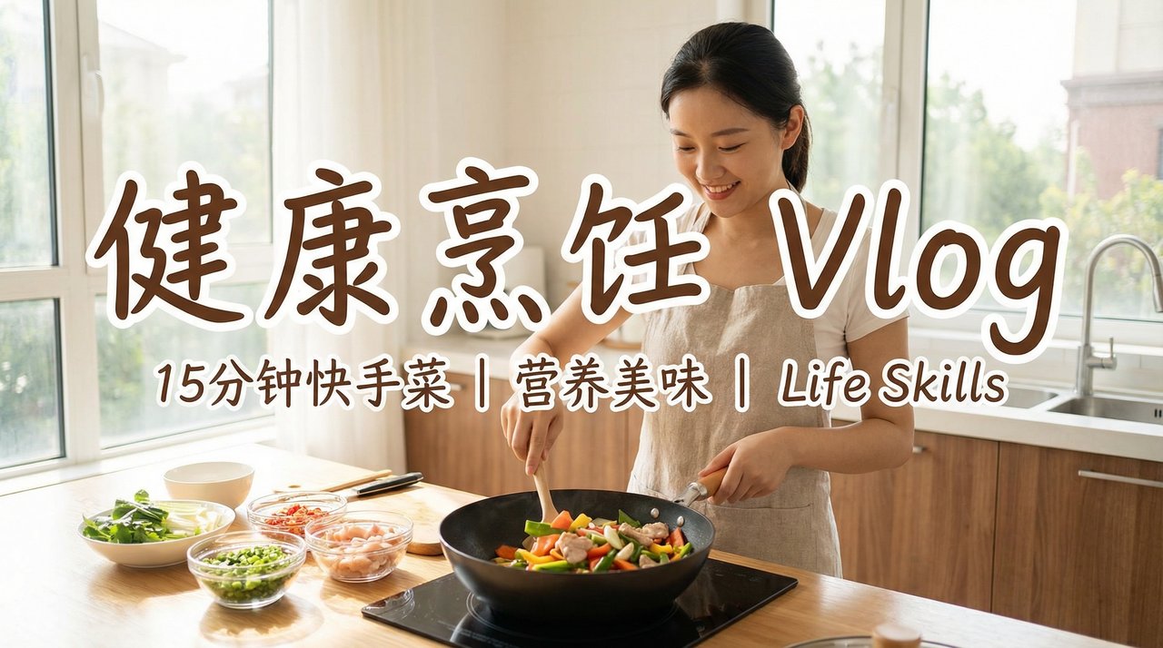 糖心Vlog美食视频教程：15分钟快手菜