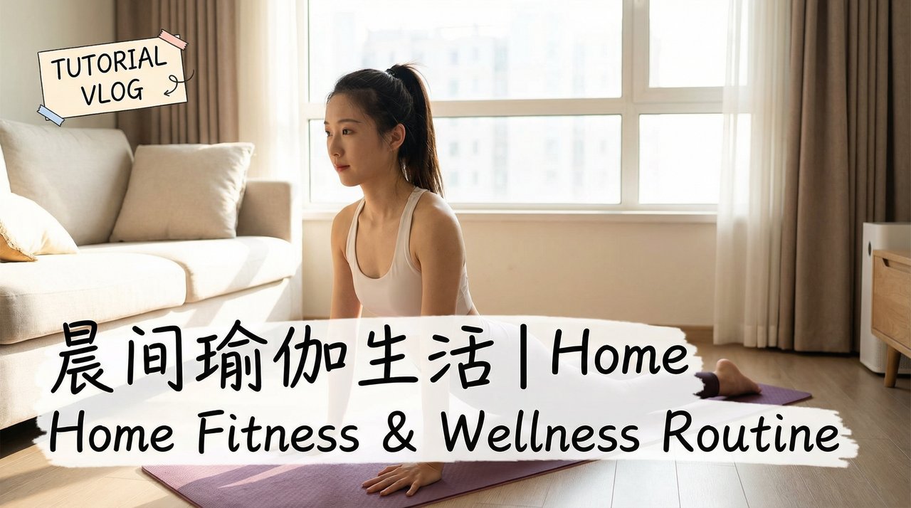 糖心Vlog健身教程视频：晨间瑜伽生活